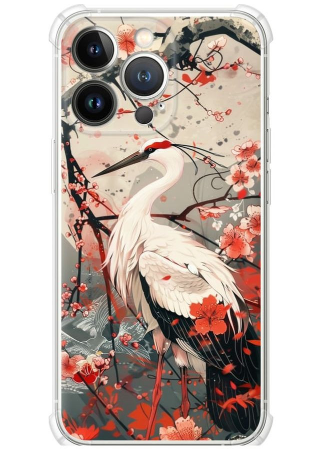 Силикон с усиленными углами чехол 'Аист в цвету сакуры' для Endorphone Apple iPhone 13 Pro (291420507)