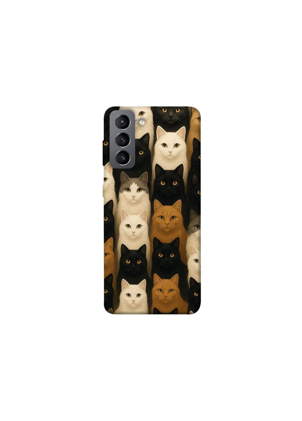 Чехол на Samsung Galaxy S21 FE Colorful Cat Collage Frontalka (352202951)