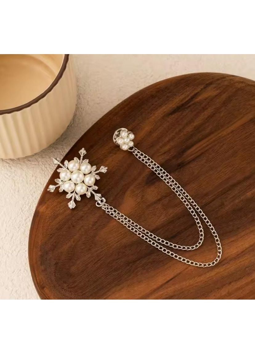 Брошка сніжинка з перлинами, брошка зі сніжинкою, брошка з ланцюжками, брошка з ланцюжком, брошка з перлинами, брошка з перлами Fashion Jewelry (367263369)