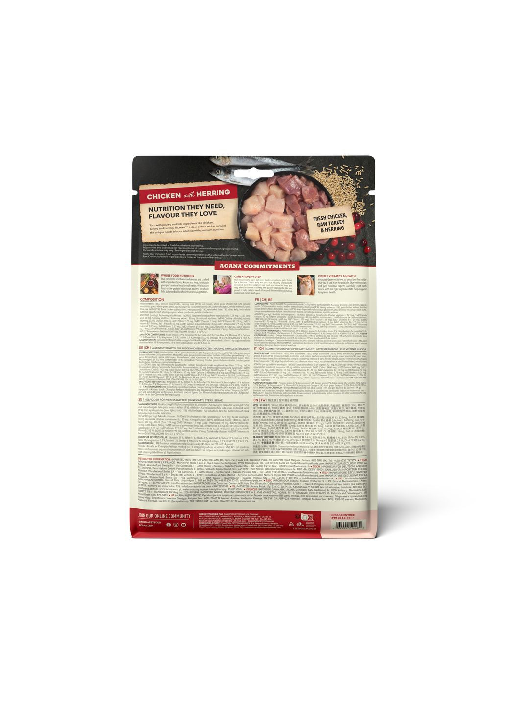 Сухий корм для котів Indoor Entree Cat з куркою оселедцем та індичкою 1.8 кг a71450 Acana (339257372)