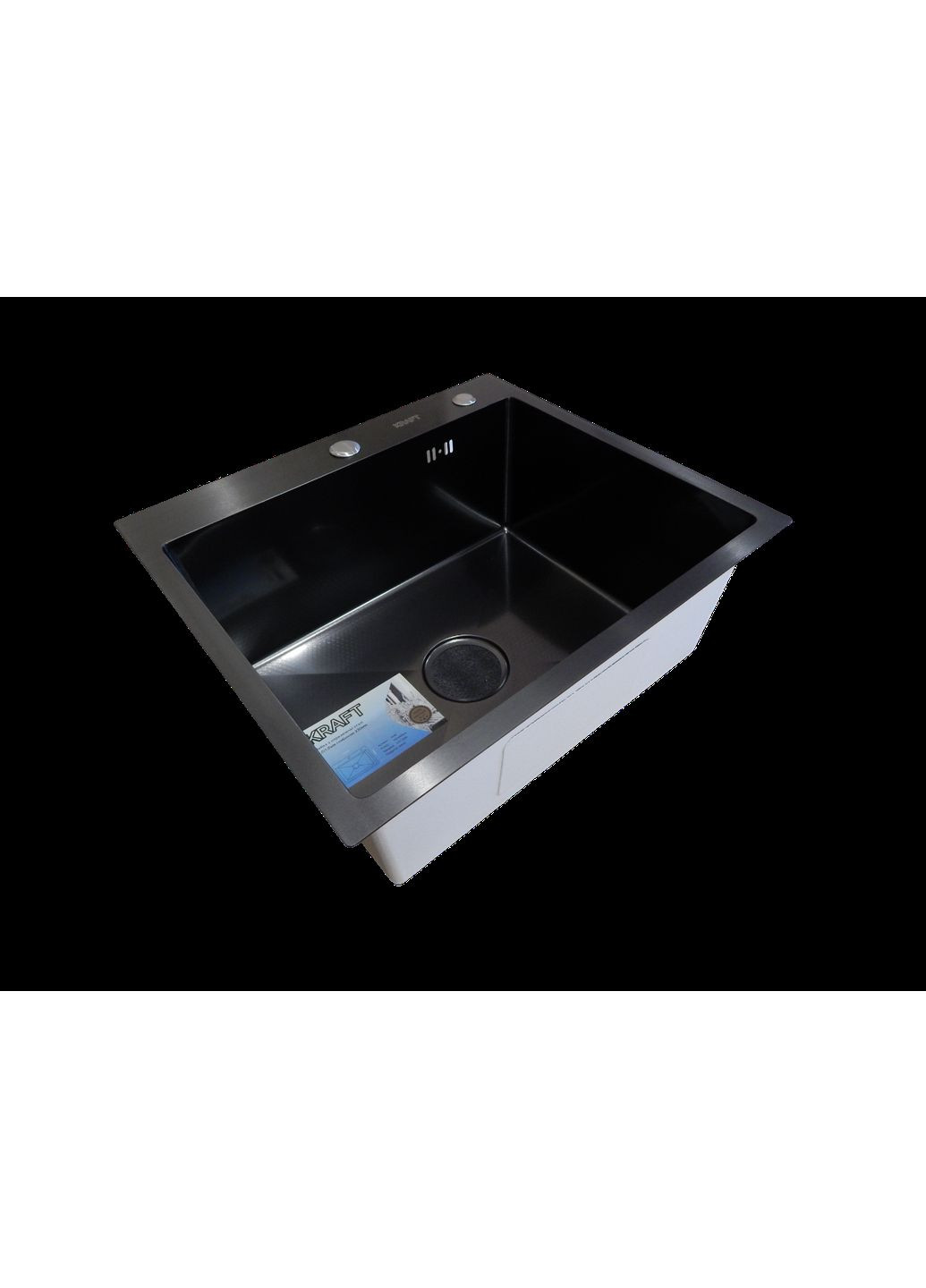 Кухонная мойка Handmade PVD черная HS54*48 (3.0/1.0 мм) декор Kraft (353495561)