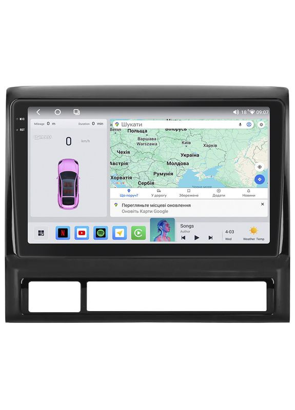 Штатна магнітола для Toyota Hilux VII 2004-2011 екран 9" 4/64 QLED CarPlay 4G Wi-Fi GPS 360 Prime 5 шт. Lesko (336205980)