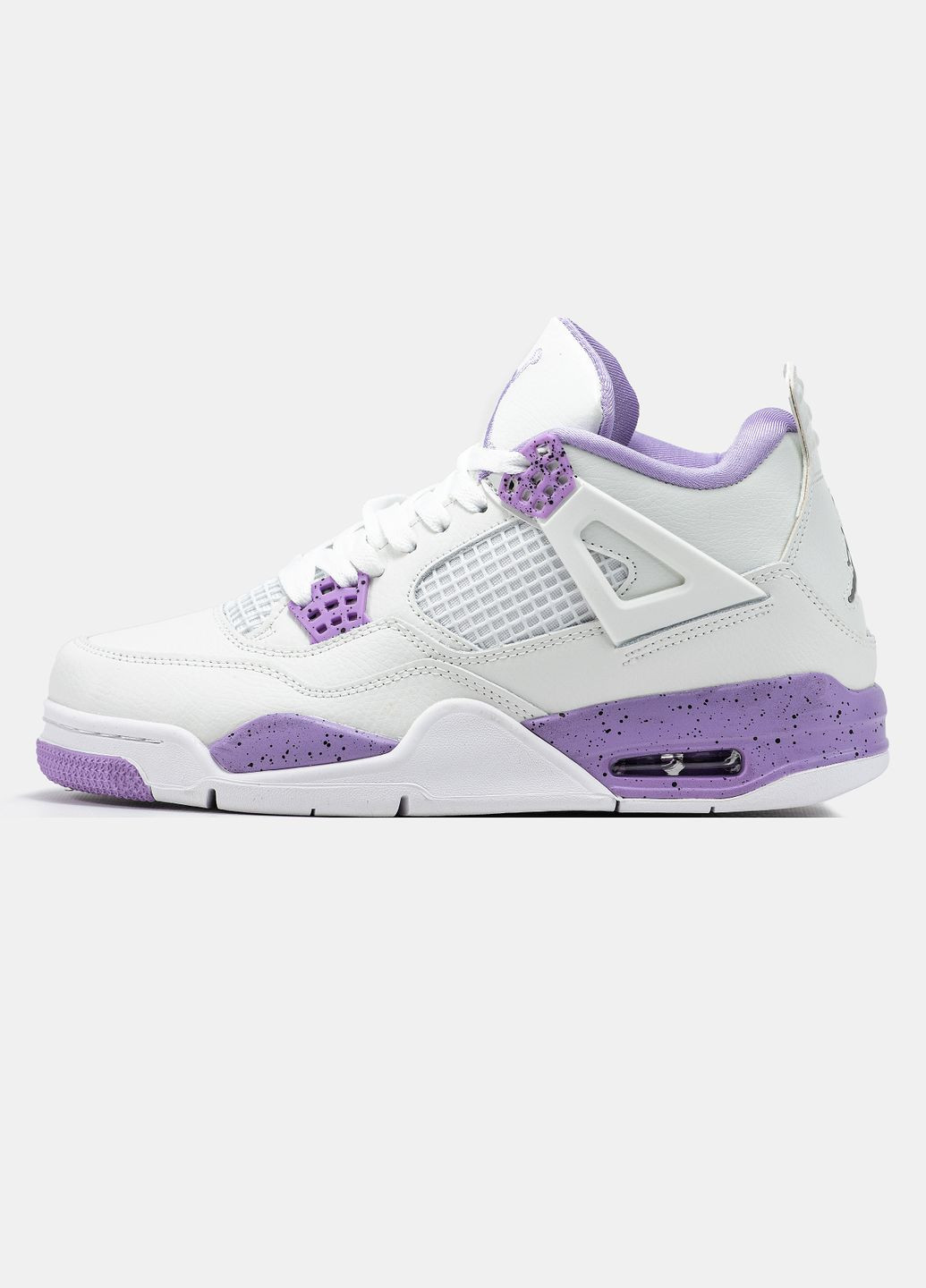 Кроссовки женские Nike Air Jordan 4 White Purple | Найк Джордан 4 белые No Brand белые демисезоны (332213959)
