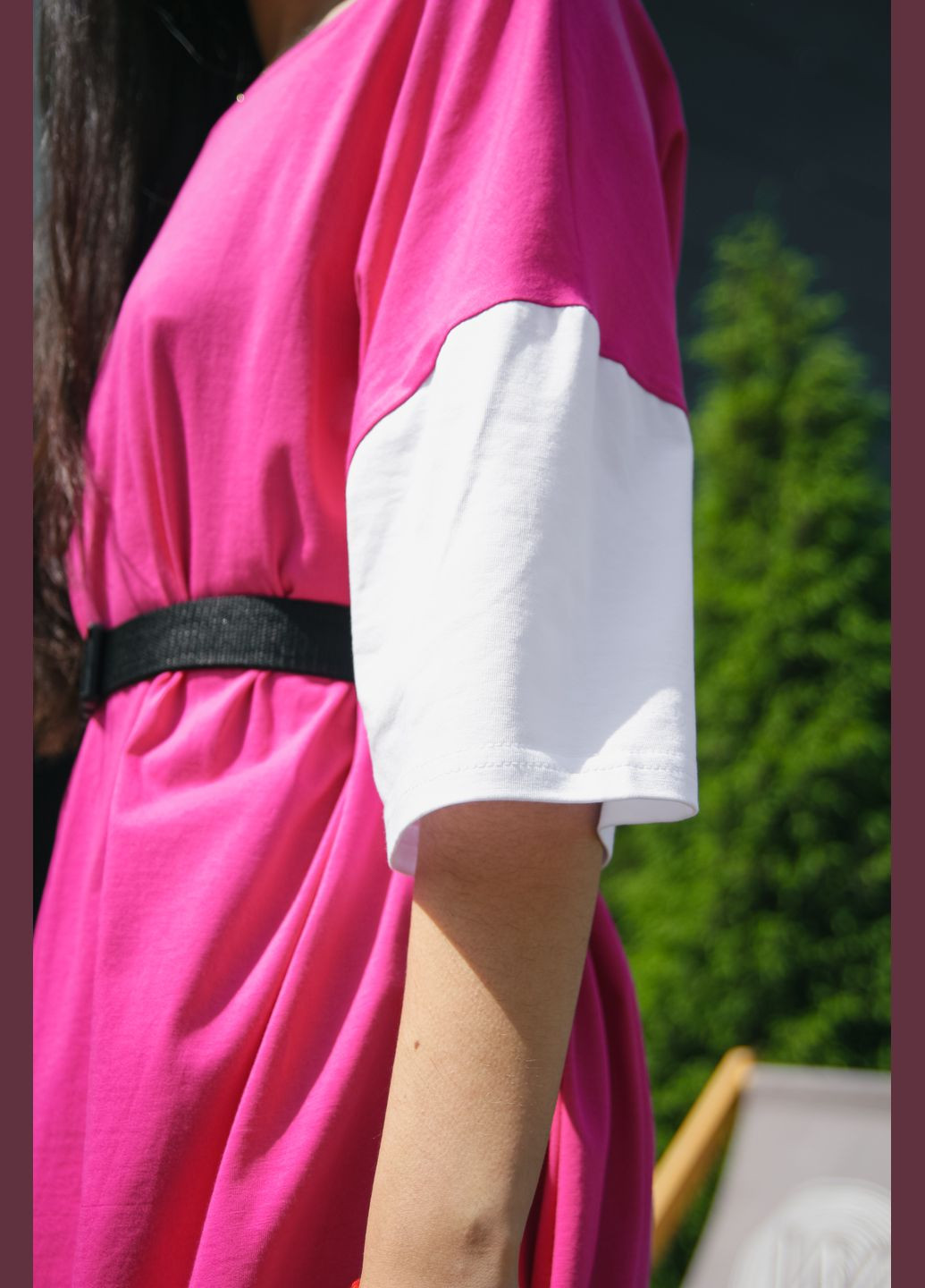 Малиновое спортивное, повседневный, кэжуал платье женское «zizi» малиновое оверсайз Intruder