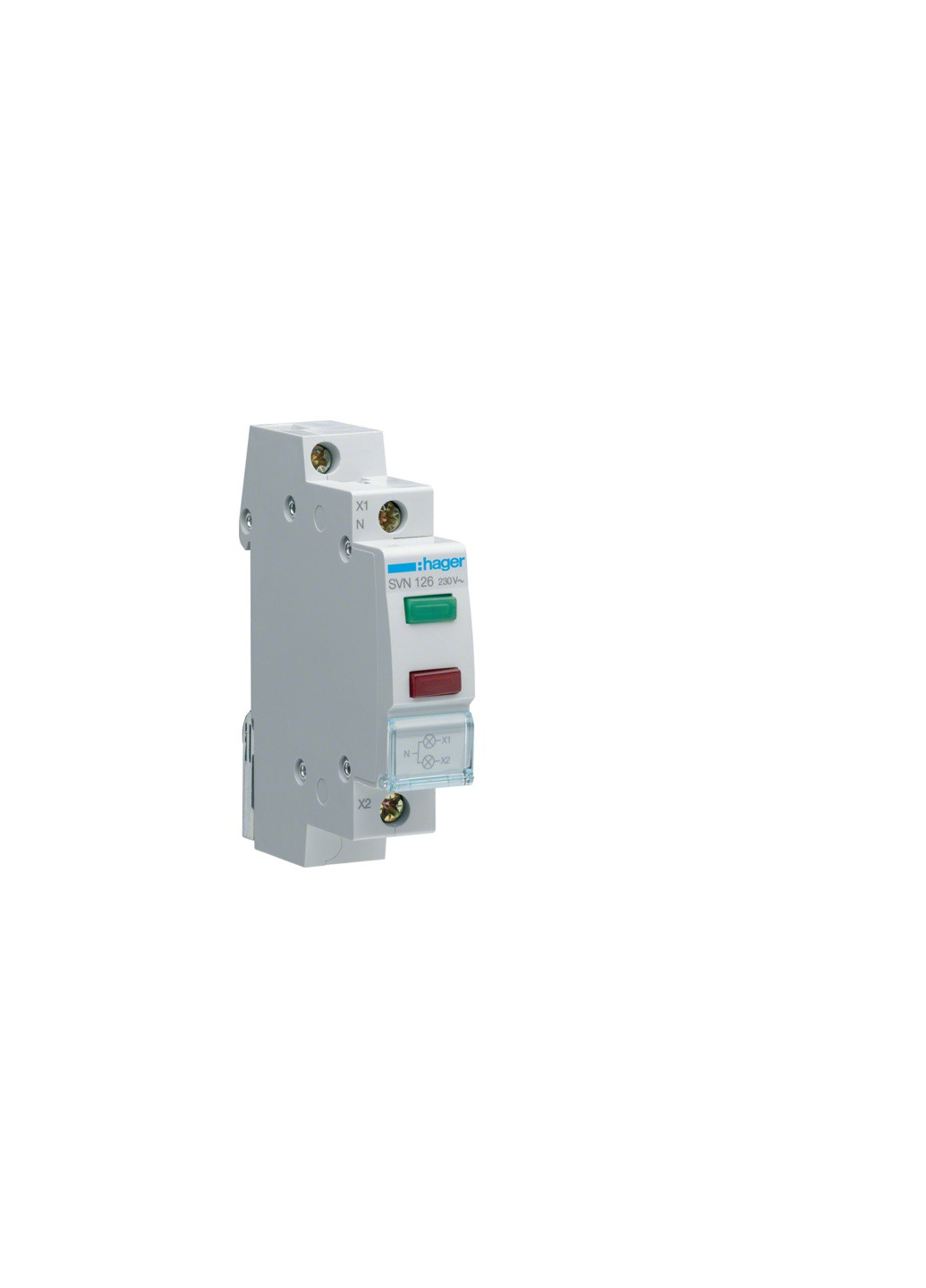 Індикатор подвійний LED SVN126 230В зелений та червоний 1м модульна сигнальна лампа (3932) Hager (266339667)