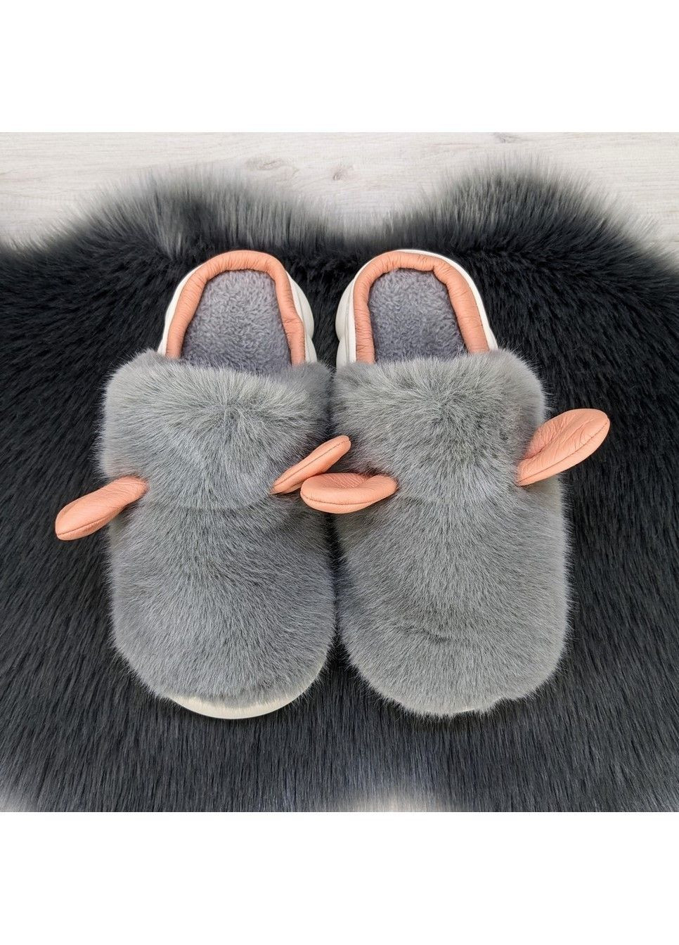 Тапочки жіночі домашні хутряні з вушками Fashion (311216660)