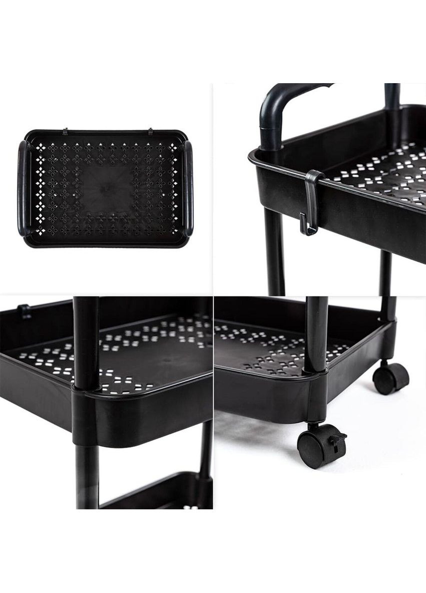 Этажерка мобильная четырехъярусная универсальная пластиковая черная 41*25*101см Sticker Wall (300241960)