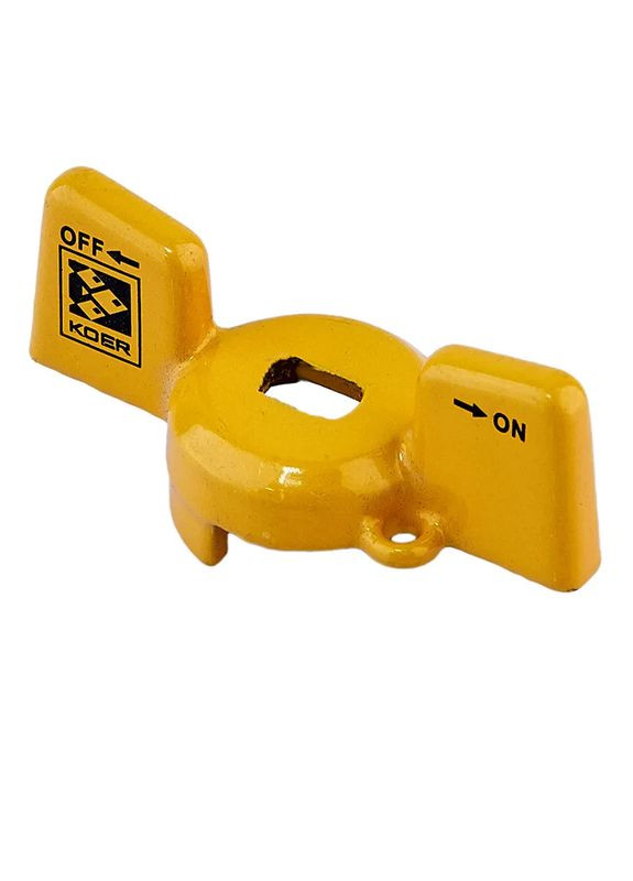 Ручка-метелик для крана кульового 1/2'' алюмінієва (колір жовтий) (KR4739) KOER (321184527)