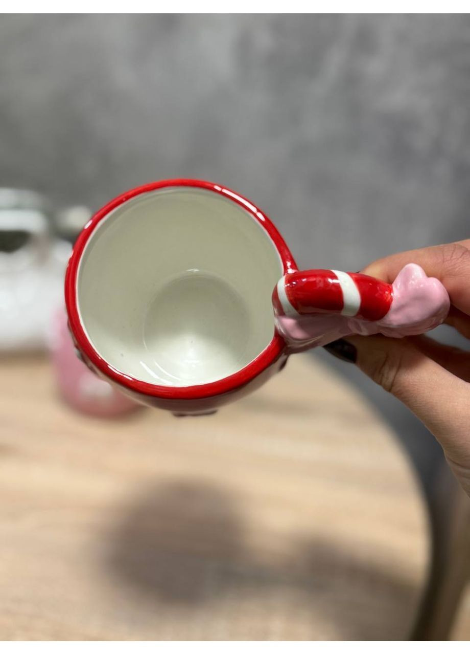 Чашка новогодняя Леденец керамика 400 мл Красный 6037-020 ELISEY (367912848)