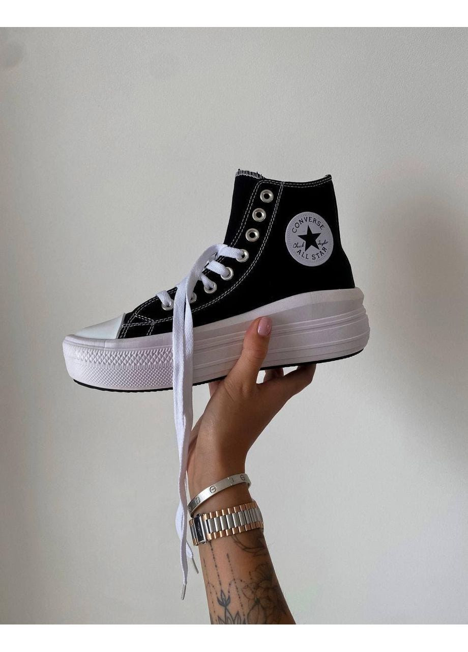 Білі Осінні кеди чоловічі converse chuk taylor all star move high top конверс No Brand