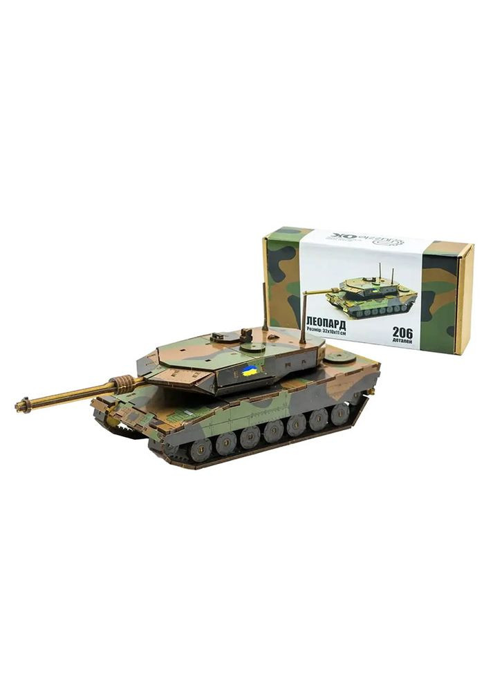 Деревянный 3D конструктор "ЛЕОПАРД" цвет разноцветный CB-00229738 PuzzleOK (314890450)