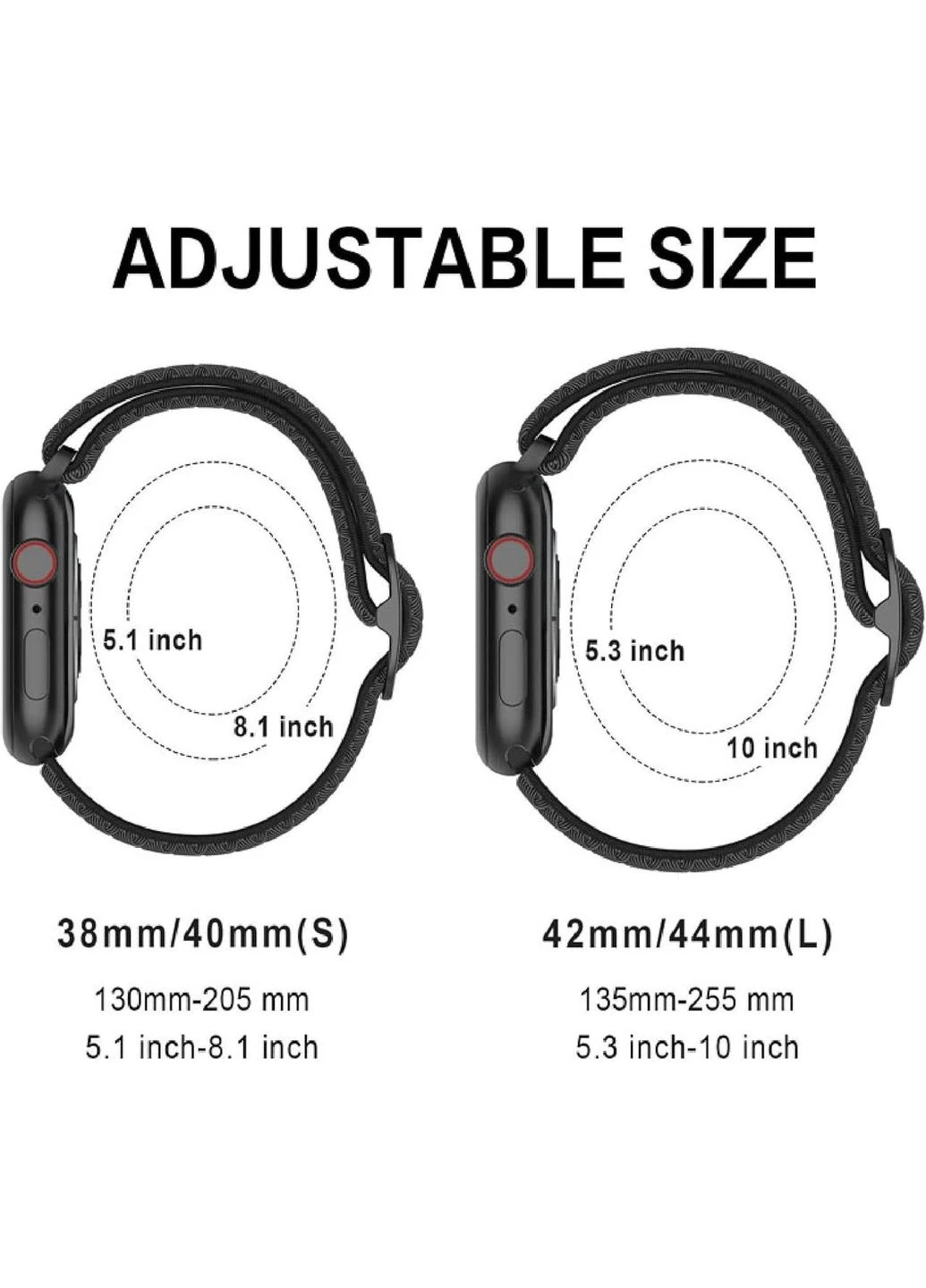 Эластичный ремешок из нейлона для Apple Watch 42/44/45 Series 8/7/6/5/4/3/2/1 No Brand (303698877)