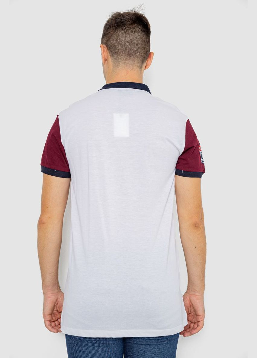 Белая поло мужское с принтом темно-синее размер l (sku_247r317) с коротким рукавом No Brand