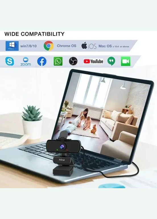 Вебкамера K420 + штатив тренога | встроенный микрофон 2K 1440P Fifine (354224341)