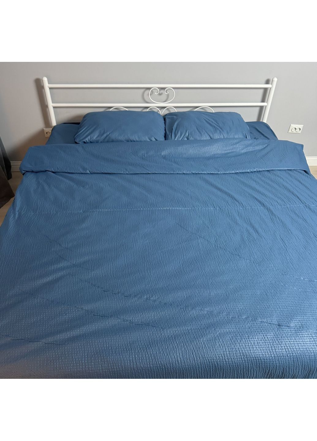 Комплект постільної білизни двоспальний євро морська хвиля Жатка 674127 Ananasko (371784499)