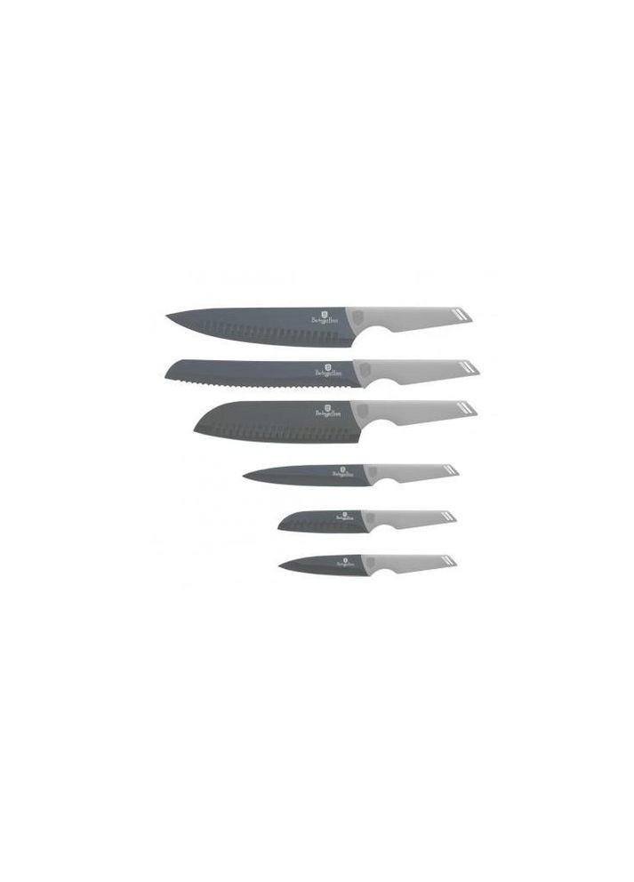 Набор ножей 6 предметов из нержавеющей стали серый Berlinger Haus серые,
