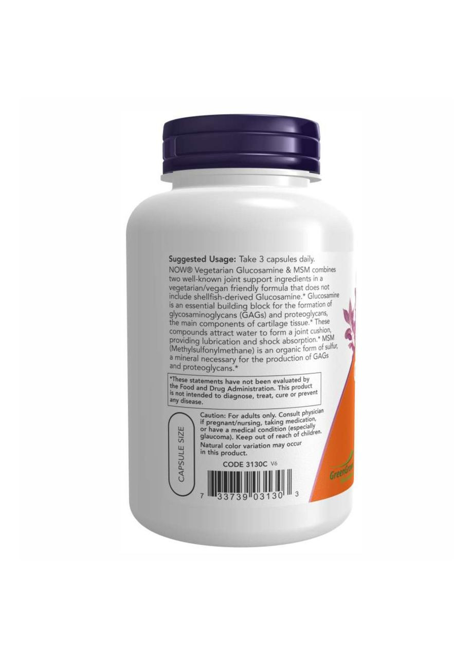 Veg Glucosamin & MSM 500/500 - 240 vcaps Now Foods (369398909)