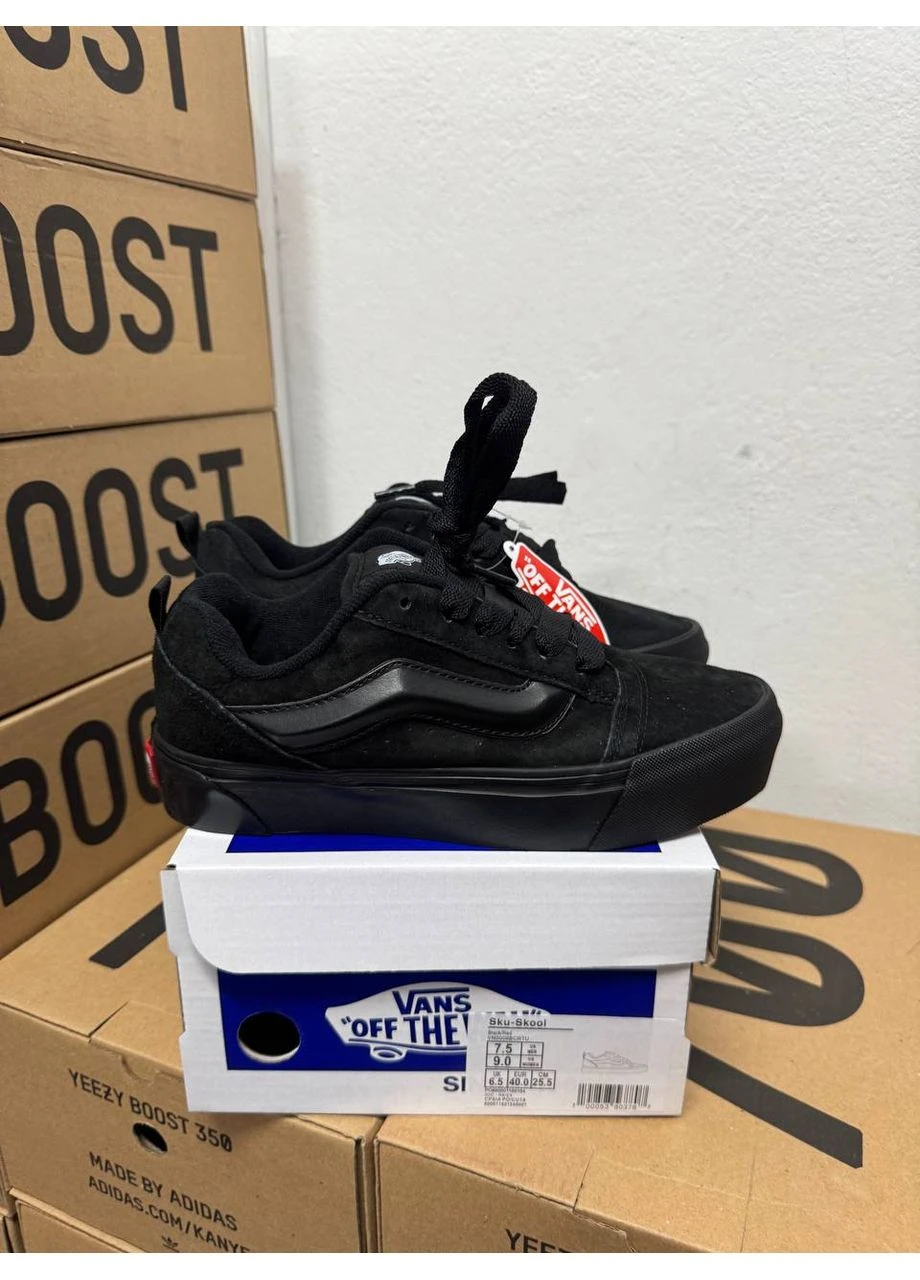 КРОССОВКИ ЖЕНСКИЕ VANS KNU SCHOOL PLATFORM TOTAL BLACK ВАНС КНУ СКУЛ ЧЕРНЫЕ No Brand чёрные демисезоны (391946315)