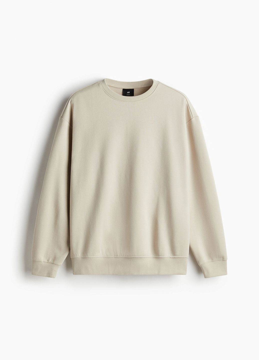 Бежевий світшот з бавовни H&M однотонний (313236569)