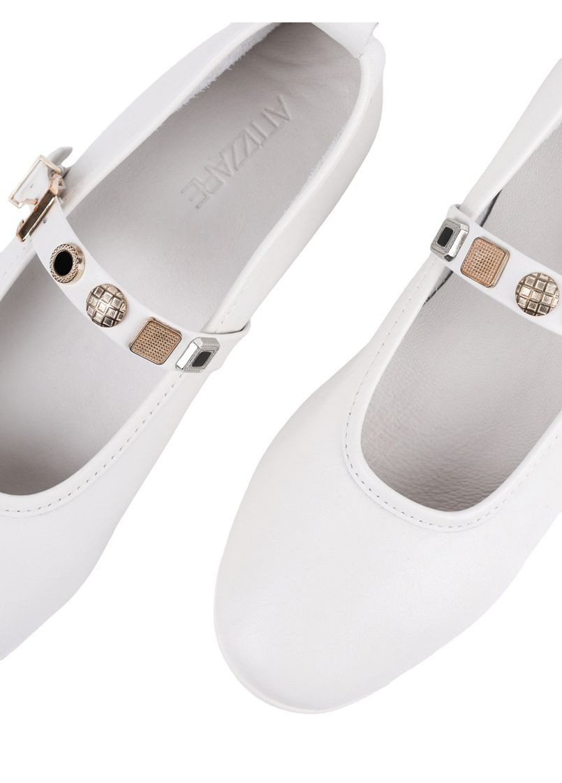 Жіночі жіночі балетки 535406 рисовий шкіра Attizzare | молочні (325609264)