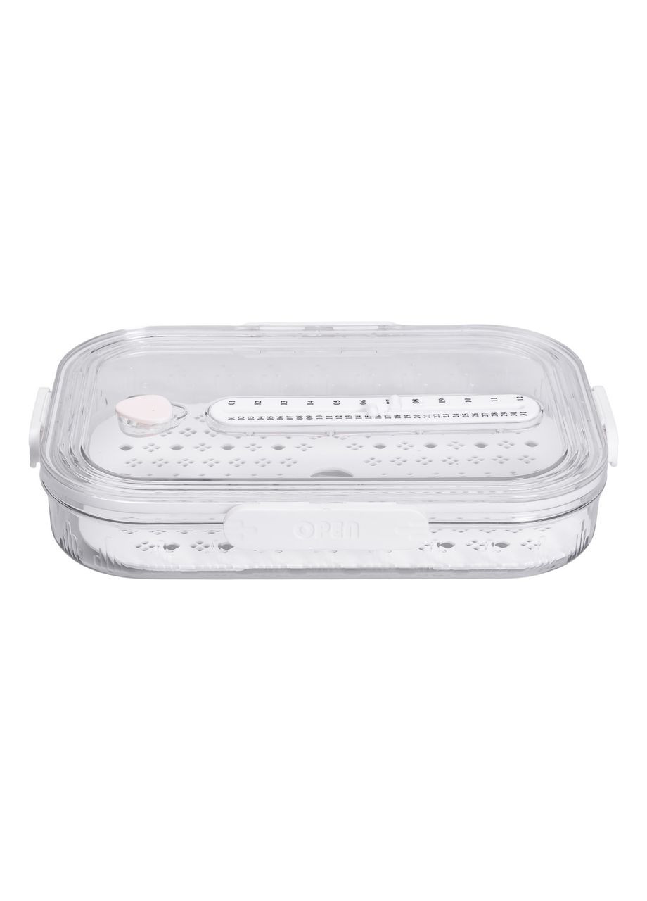 Контейнер для еды пластиковый 32.5х22.5х6 с индикатором даты и регулировкой влажности пищевой контейнер Белый HP-27-6 Jooki (358706593)