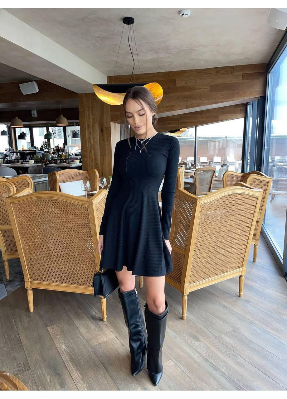 Чорна жіноча сукня рубчик No Brand