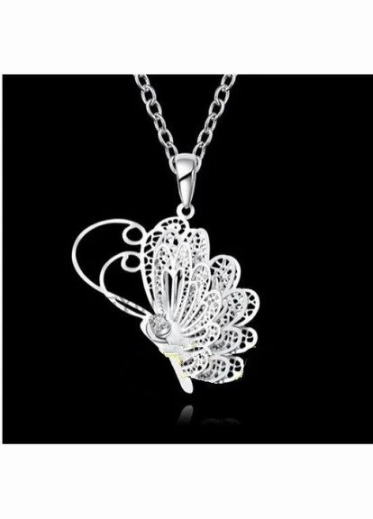 Ажурна підвіска на ланцюгу метелик у сріблі 925, 9588 Fashion Jewelry (338431270)