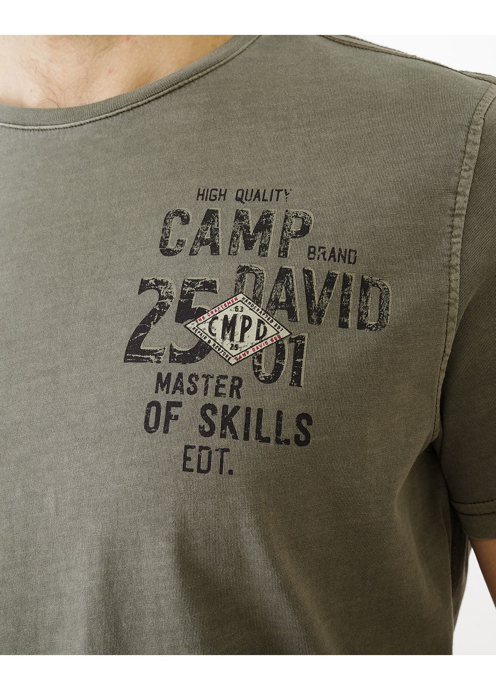 Оливковая (хаки) футболка-футболка мужская для мужчин Camp David