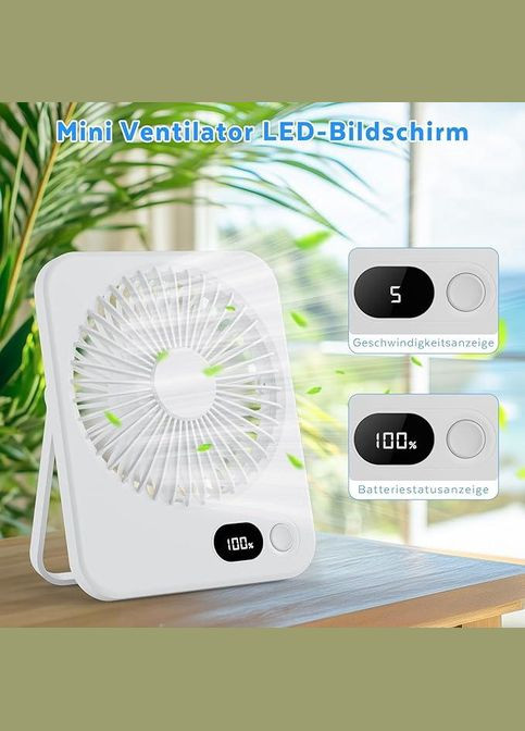 Вентилятор настольный аккумуляторный USB с дисплеем, портативный бездротовой Hofmy Po Fanu (351563221)