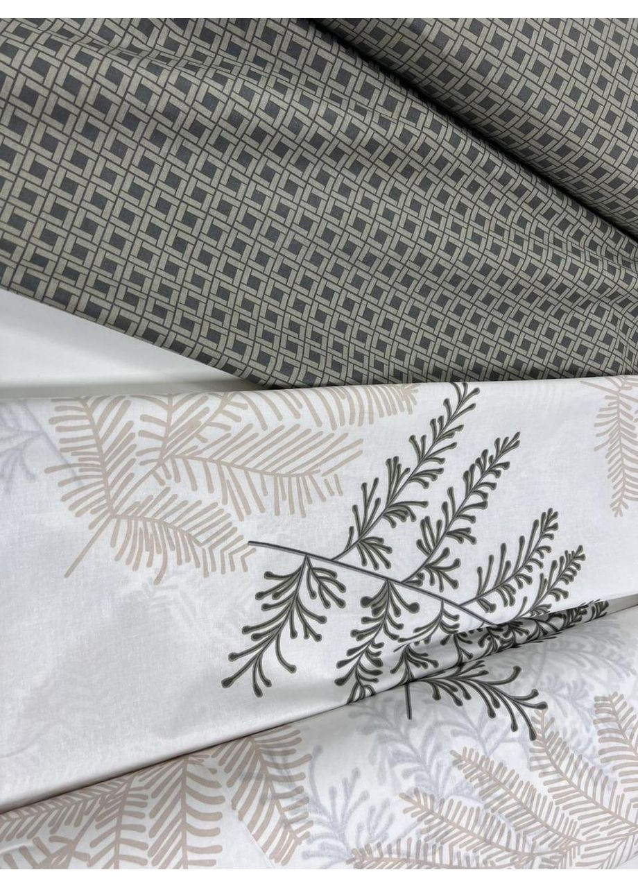 Постельное белье Папоротник микс, бязь Евро размер, наволочки 70/70 No Brand (364220169)