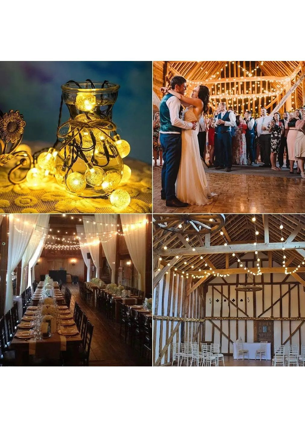 Гирлянда лампочки светодиодная уличная с работой от солнечной батареи 5 м 50 лампочек (481911-Prob) Теплая белая Unbranded (368455775)