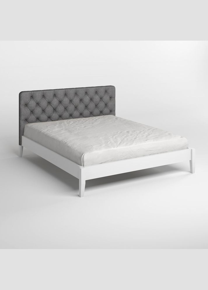 Полуторная деревянная кровать Рим ДК (RAL9003) /Аляска 93 (Серый) Б3 120х190 см (MBG-5214) Mebigrand (366087949)