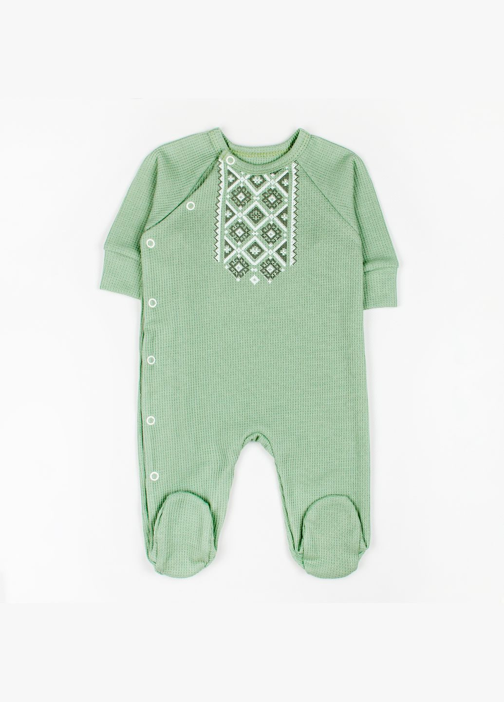 Человечек Dexter`s для новорожденных с принтом вышиванка оливковый зеленый dexter's (279760701)