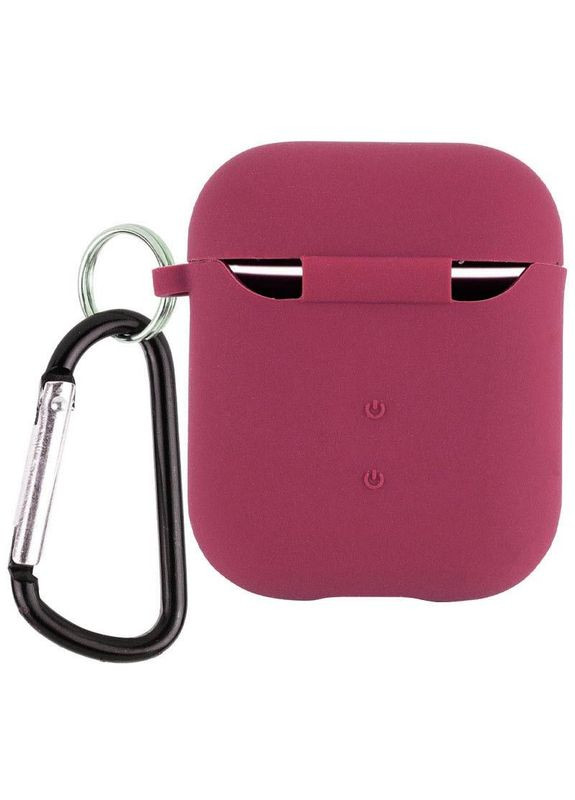 Силіконовий футляр з мікрофіброю для навушників Airpods 1/2 Бордовий Epik (372163136)