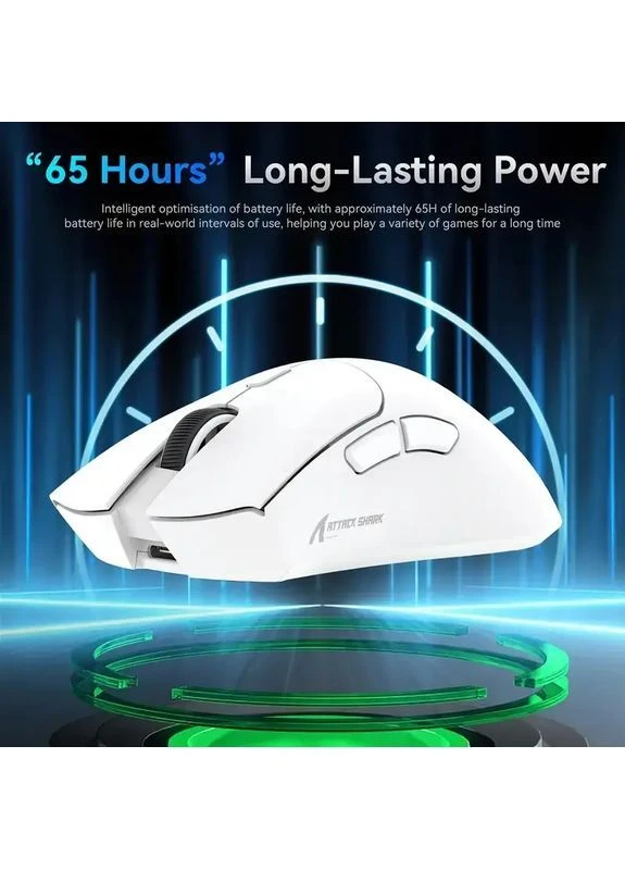 Безпровідна ігрова миша (PAW3311, 18 000 DPI, 2.4G/Bluetooth/USB-C, 55 г) ATTACK SHARK R1 (388407826)