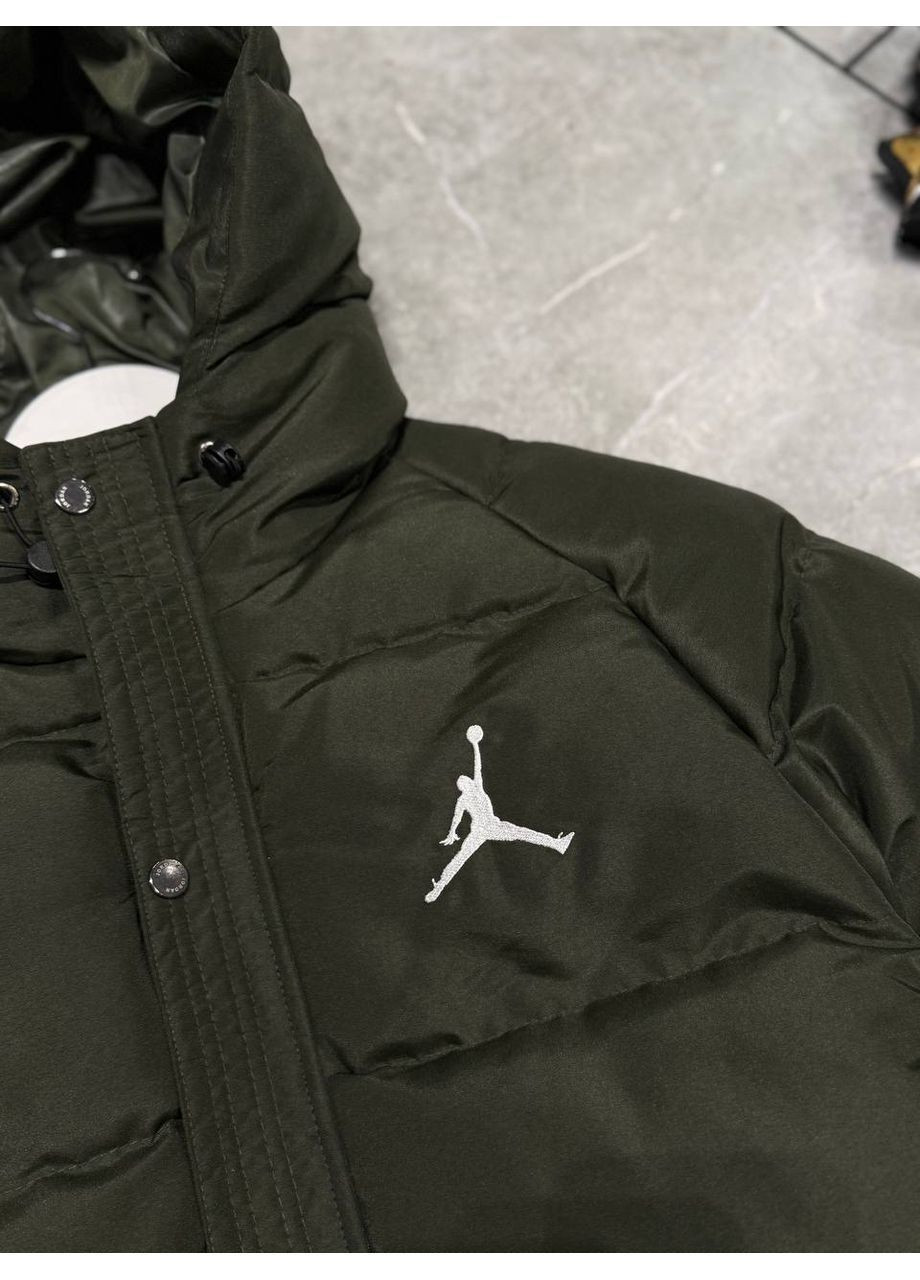 Оливковая (хаки) мужская зимняя куртка No Brand