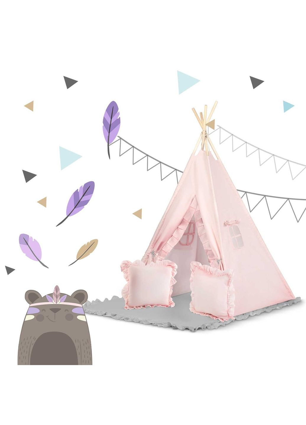 Вигвам детский NK-406 светло-розовый. Nukido (332202184)