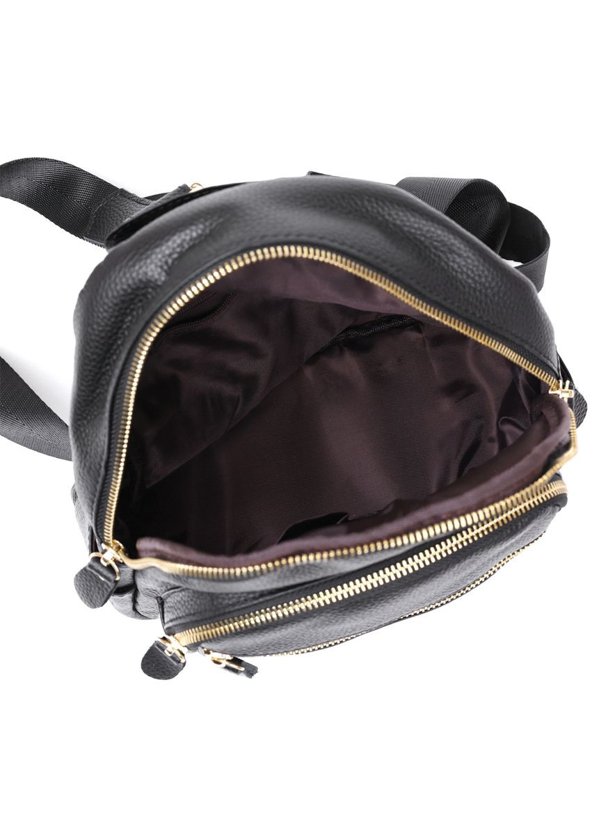 Стильний жіночий рюкзак із натуральної шкіри з кишенями чорний (sku_20676) No Brand (329860367)