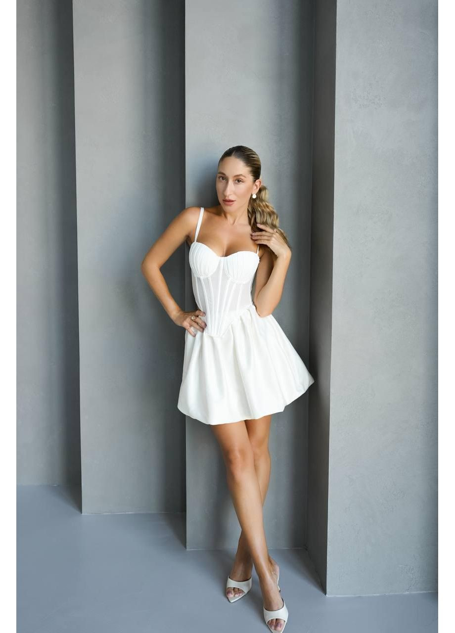 Корсет сетчатый с чашками и косточками / Белый прозрачный корсет с твердым основанием и застежкой на спине No Brand (370975298)