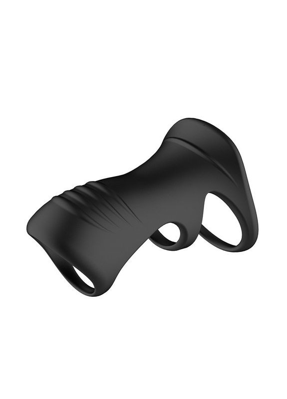 Силиконовая насадка на член с дополнительной стимуляцией точки G насадка на пенис для продления эрекции Черная No Brand (314874536)