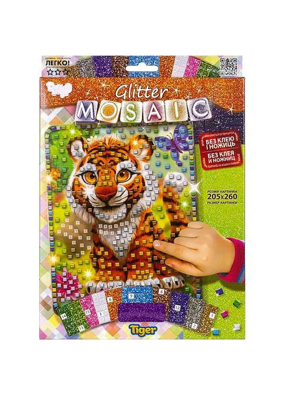 Креативна творчість "Блискуча мозайка" GLITTER MOSAIC БМ-03, в коробці Tiger Вид 3 Danko Toys (301262929)