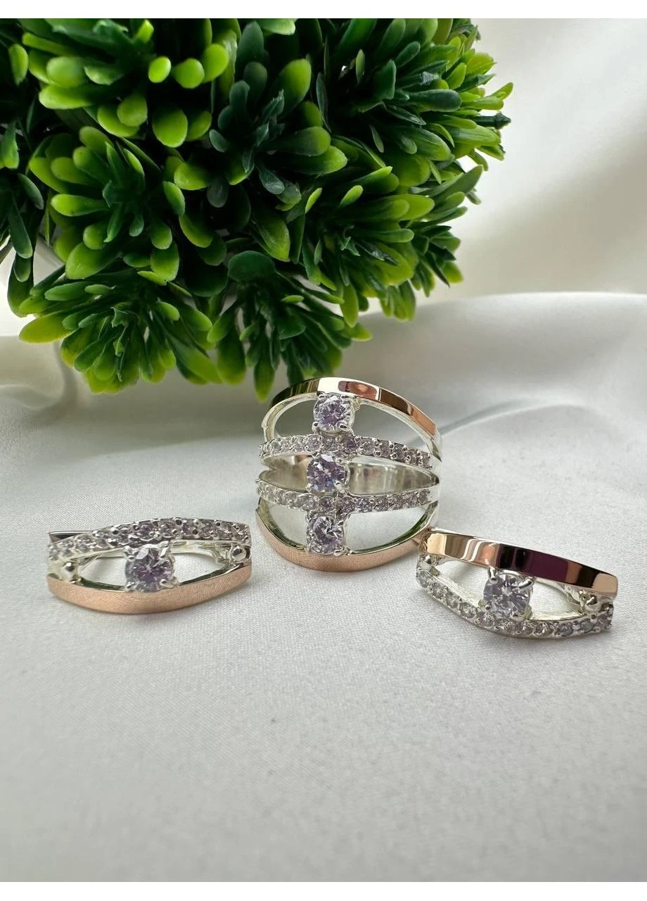 Серьги Сицилия из серебра 925 с пластинами золота 375 с цирконами No Brand (393249375)