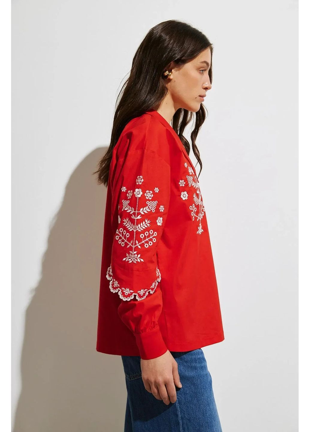 Сорочка з вишивкою, колір Червоний Rica Mare (367831706)