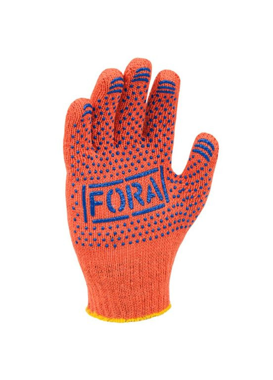 Защитные перчатки FORA (XL/10) трикотажные из полиэстера ПВХ-точка (24342) Doloni (318093146)