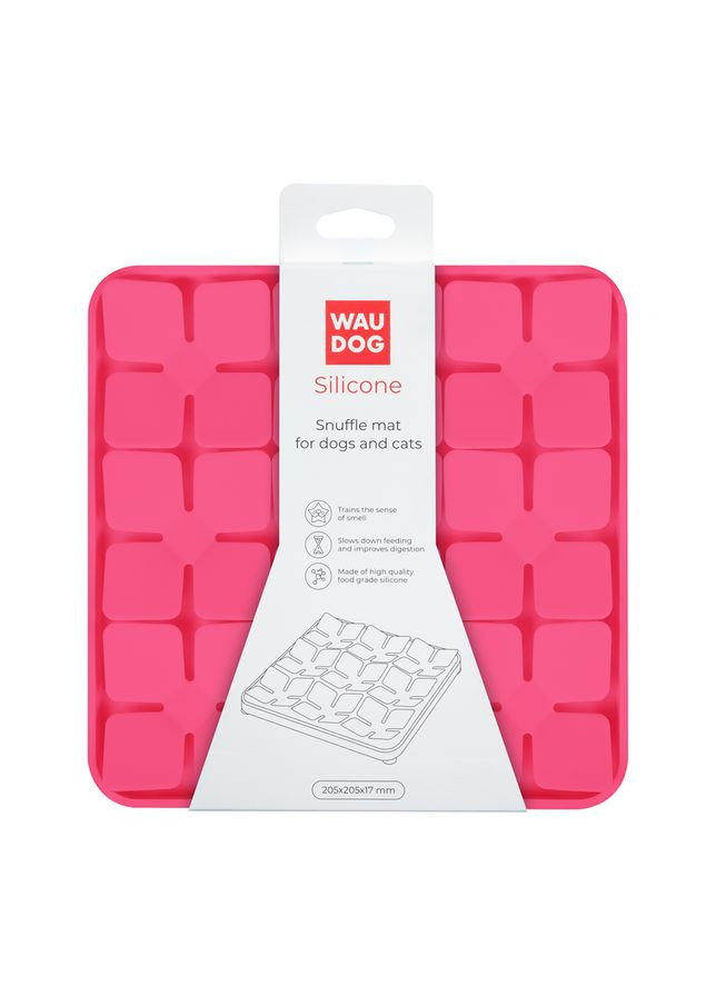 Коврик для поиска корма Silicone, 205х205х17 мм, розовый WAUDOG (342414174)