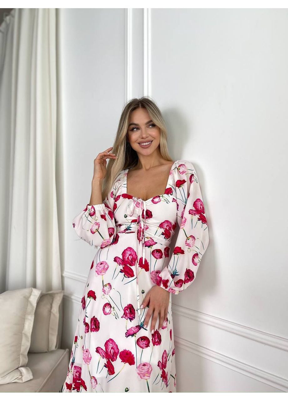 Червона святковий сукня Vione з квітковим принтом