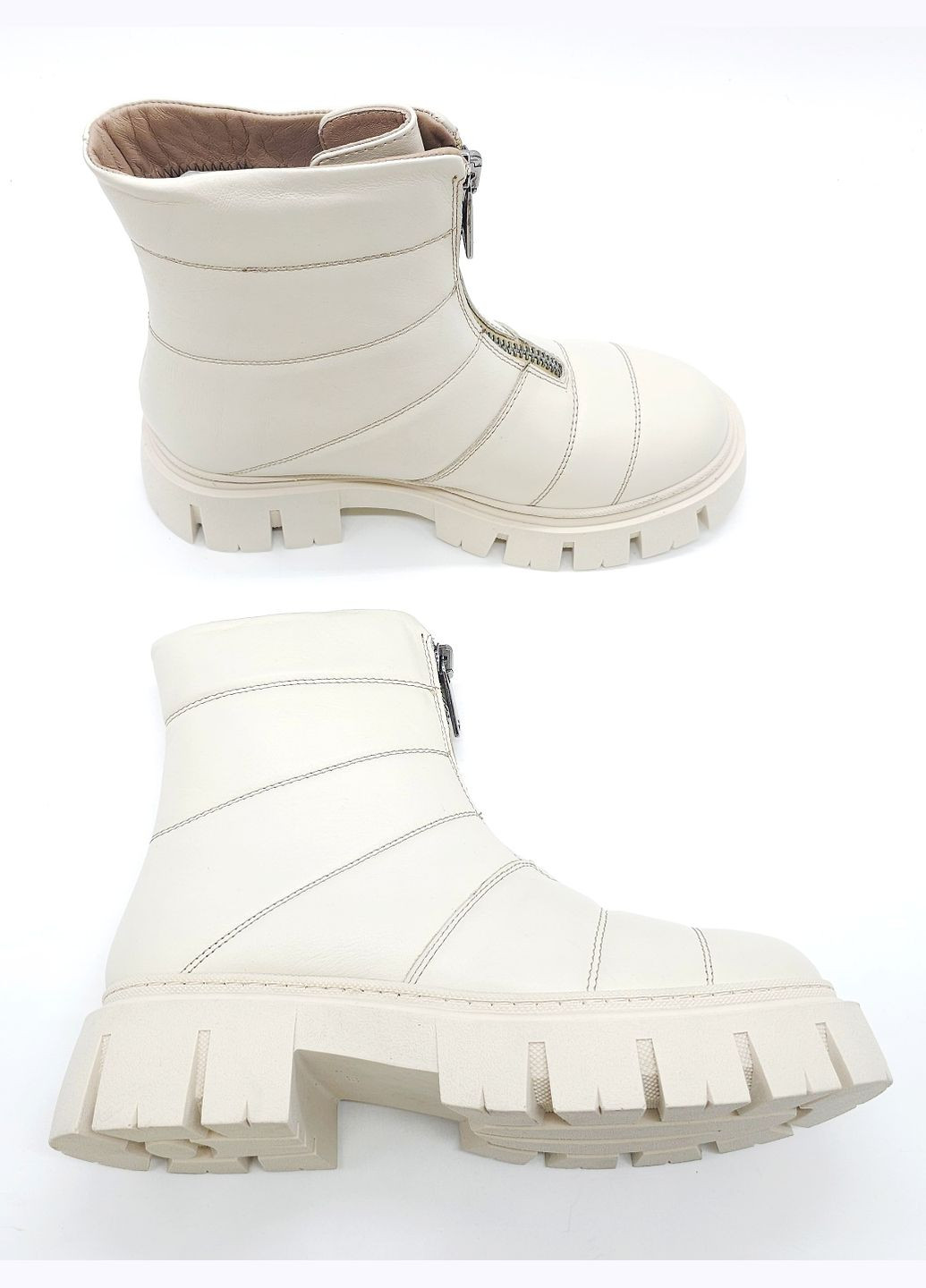 Осенние женские ботинки зимние бежевые кожаные at-21-2 23,5 см (р) ALTURA