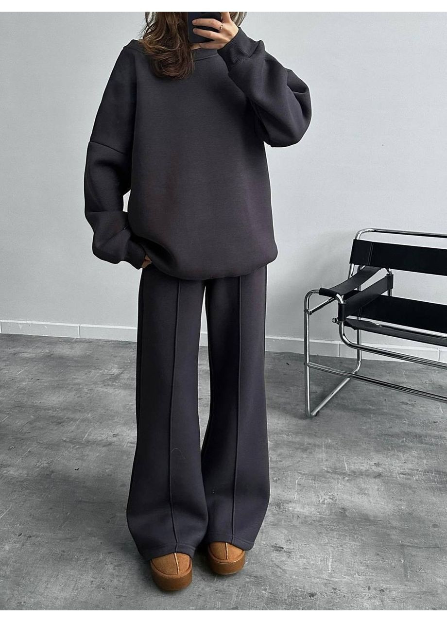 Теплий жіночий костюм крою OVERSIZE No Brand (364961348)
