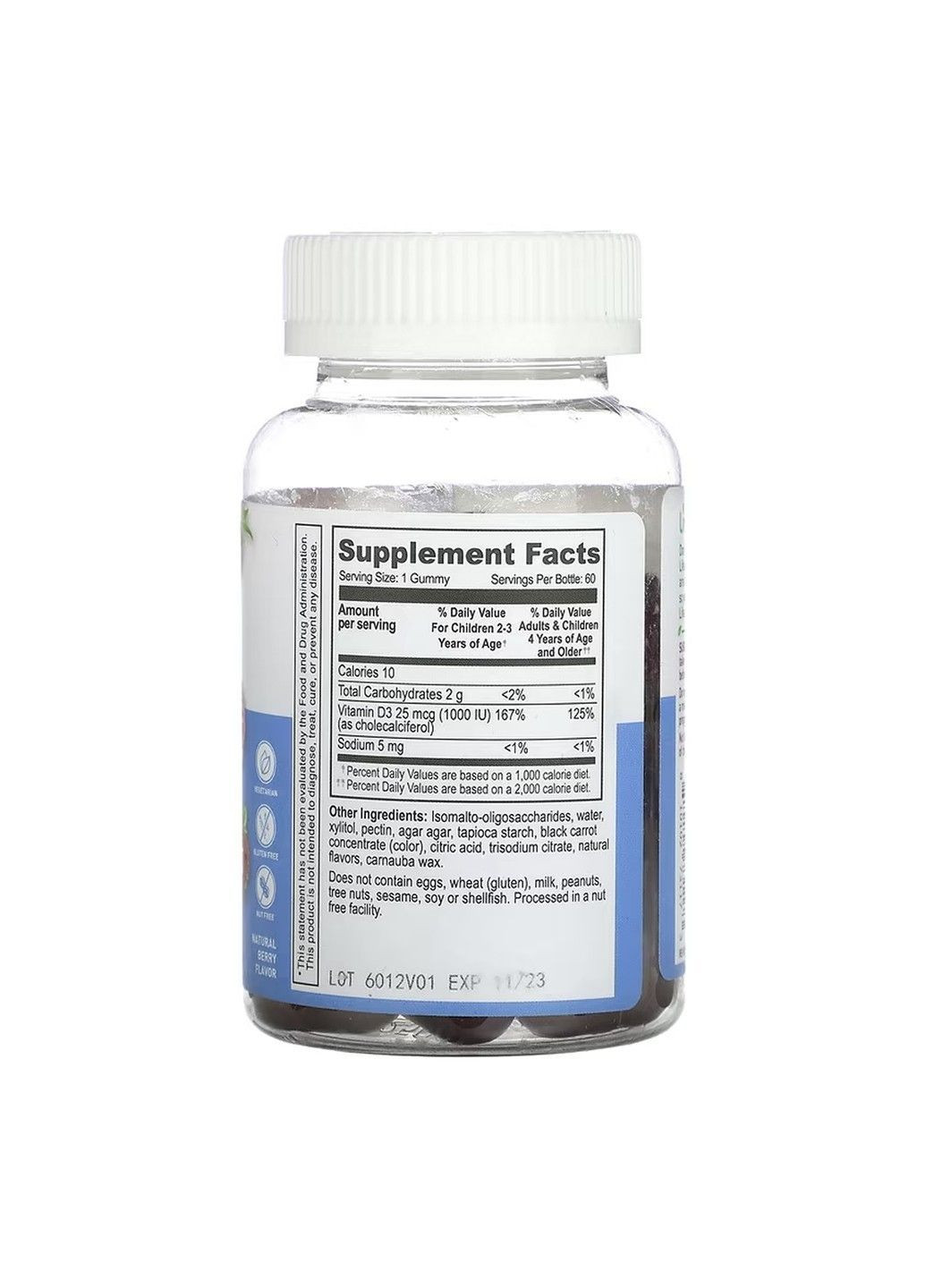 Vitamin D Kids, жевательный витамин D3, 25 мкг (1000 МЕ), 60 жевательных таблеток Lifeable (370162527)