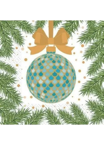 Новогодние бумажные салфетки  "Новогодний шар" 18шт Марго (369175775)